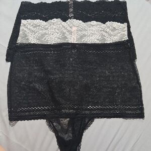 Victoria's Secret Black and White Lace Panties